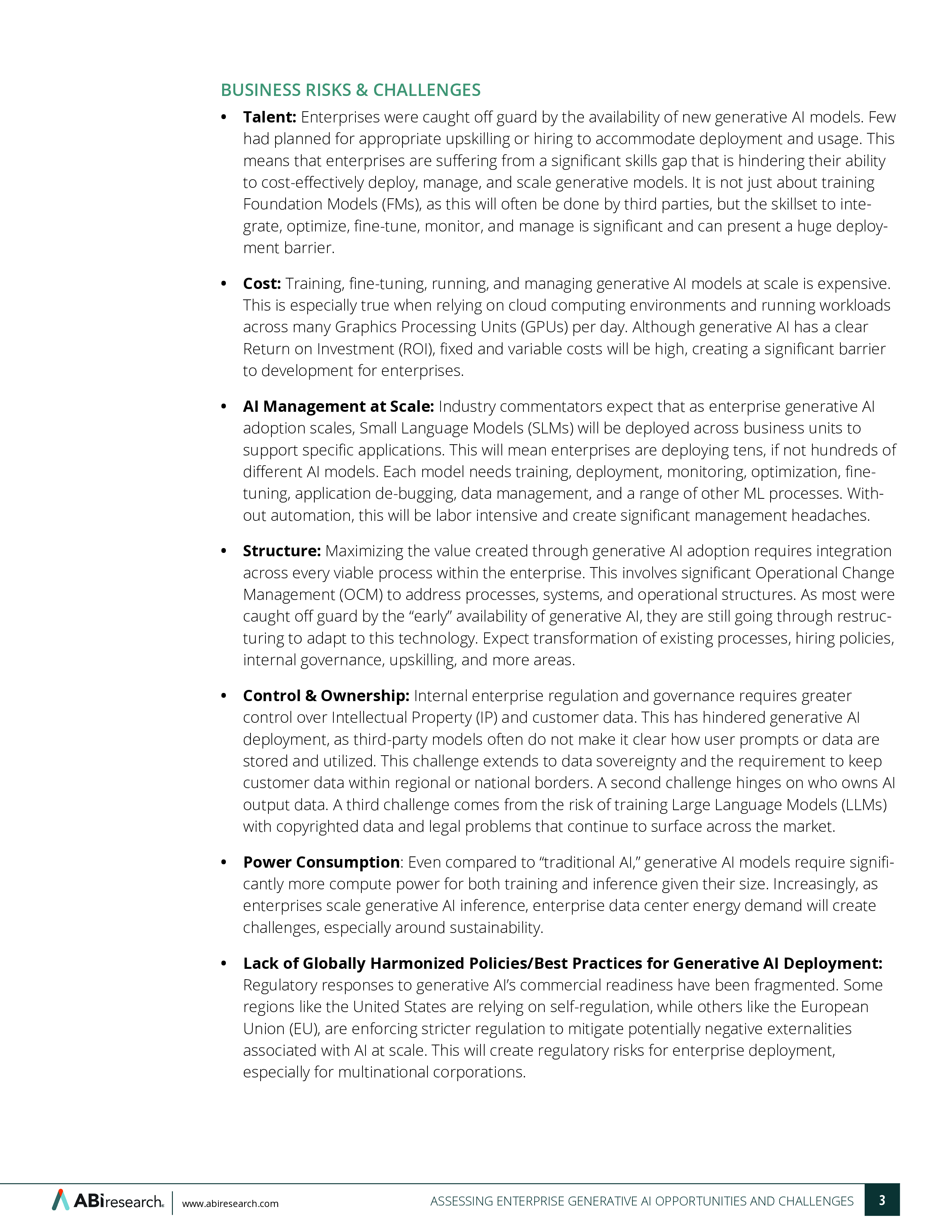 ABIResearch2024生企业级生成式AI的机遇与挑战评估白皮书英文版23页
